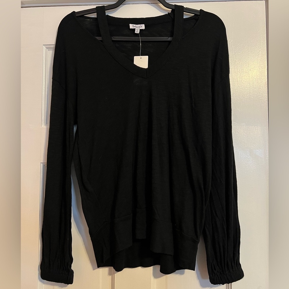 #171 SPLENDID AINSLEY CUT OUT SWEATSHIRT TOP SIZE MEDIUM NWT